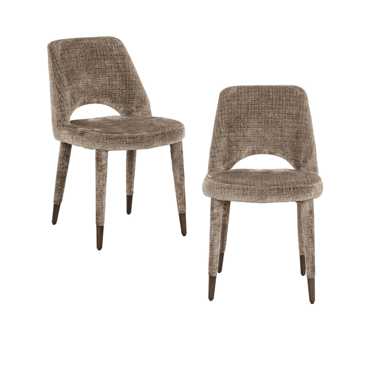 Cecilia Set of 2 Dining Chairs - Stone Chenille