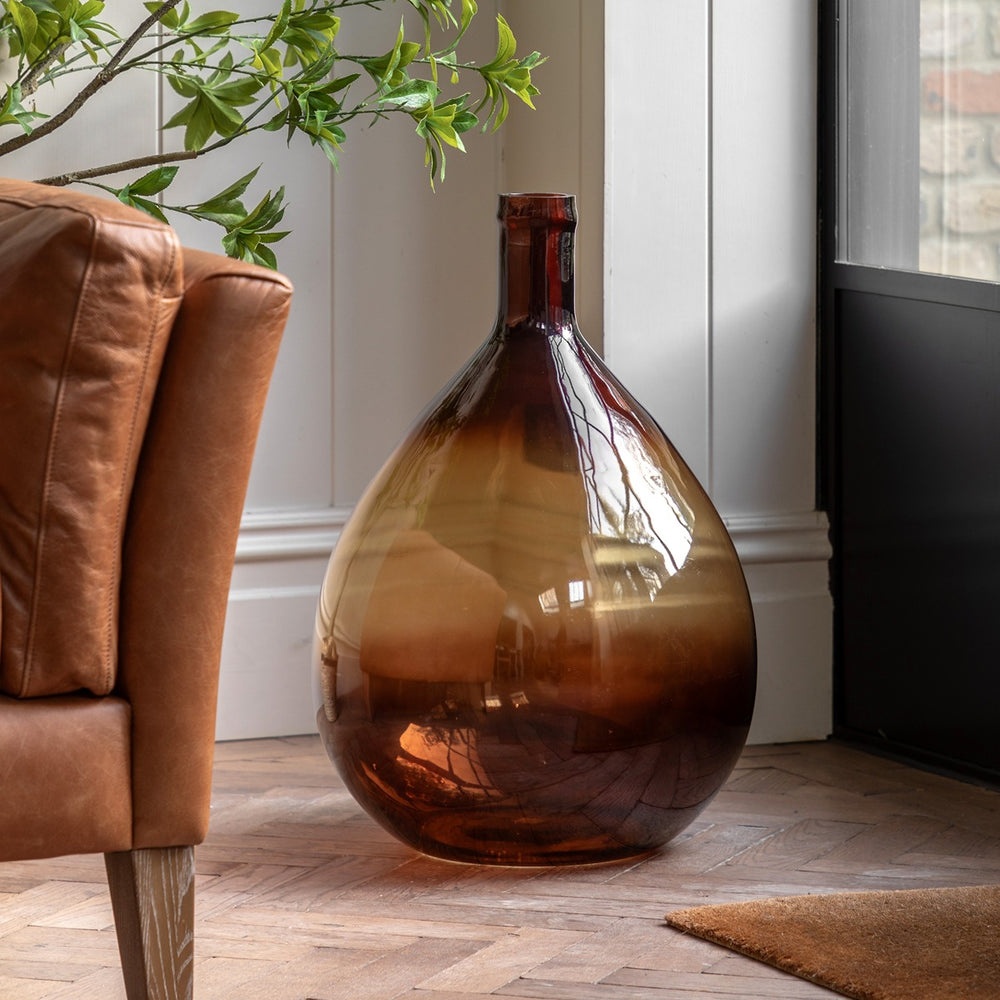 Rueda Giant Glass Bottle Vase - Amber GalleryDirect 2