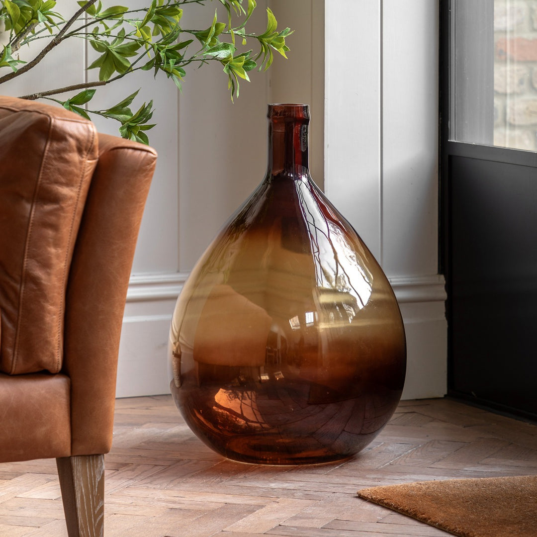 Rueda Giant Glass Bottle Vase - Amber GalleryDirect 2