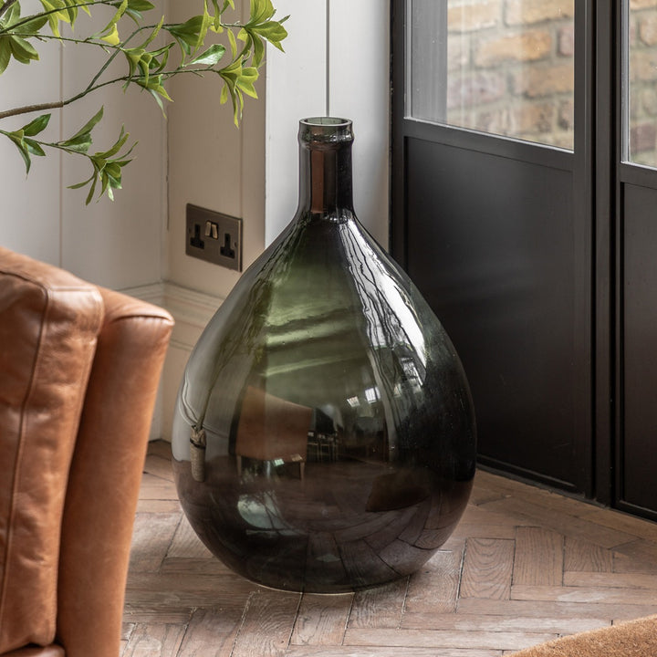 Rueda Giant Glass Bottle Vase - Olive GalleryDirect 2