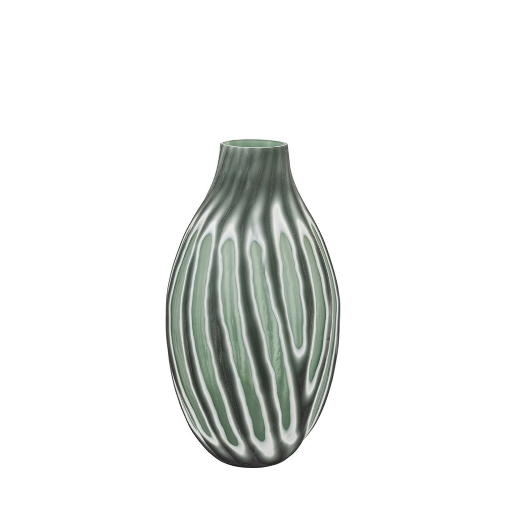 Morella Swirl Hand Carved Glass Round Vase - Sage GalleryDirect 2