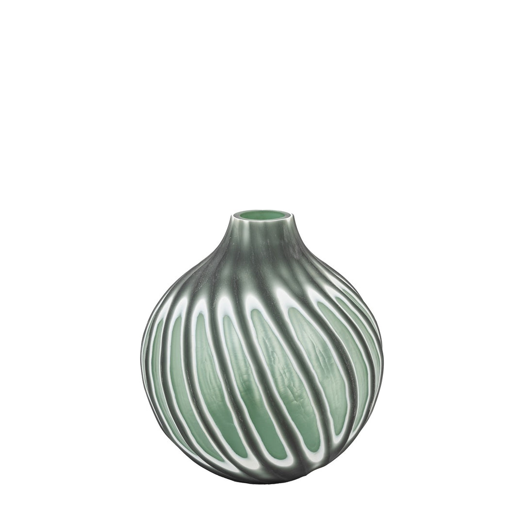 Morella Swirl Hand Carved Glass Tall Vase - Sage GalleryDirect 2