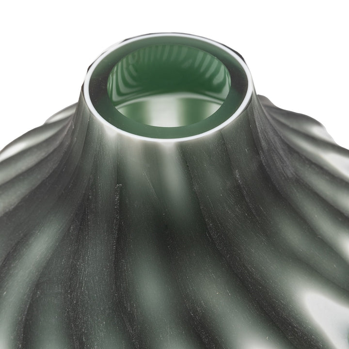 Morella Swirl Hand Carved Glass Tall Vase - Sage GalleryDirect 4