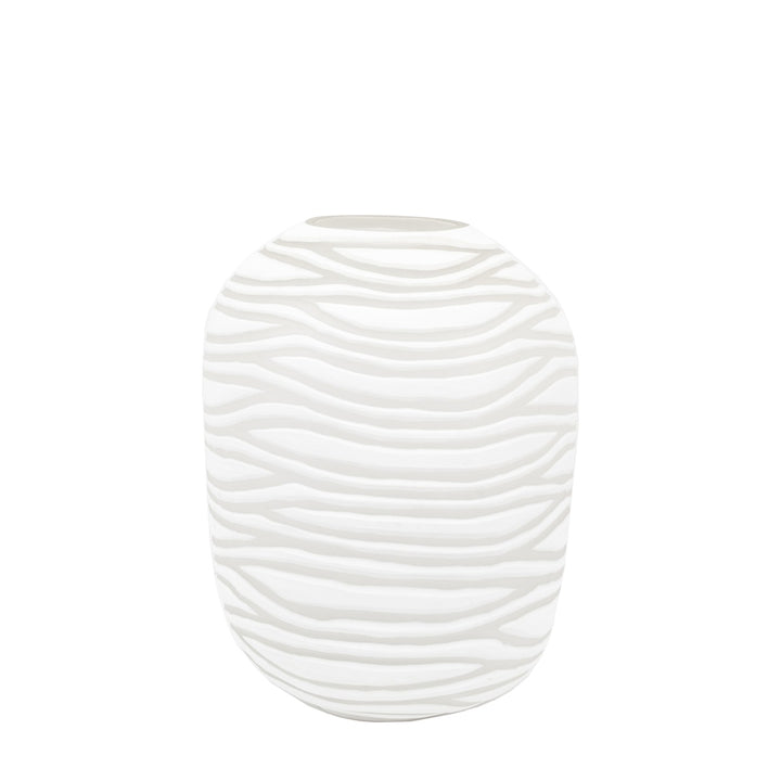 Andorra Handblown Carved Glass Vase - White GalleryDirect 10