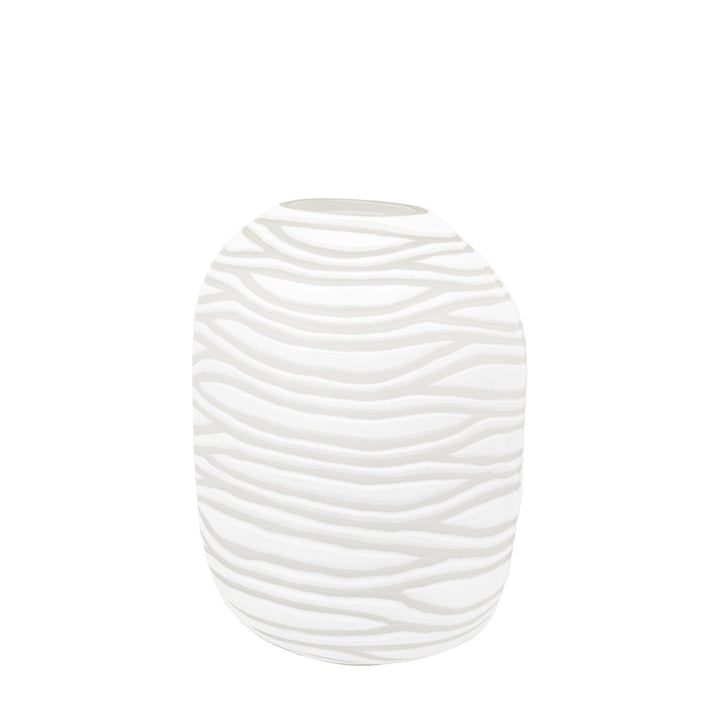 Andorra Handblown Carved Glass Vase - White GalleryDirect 13