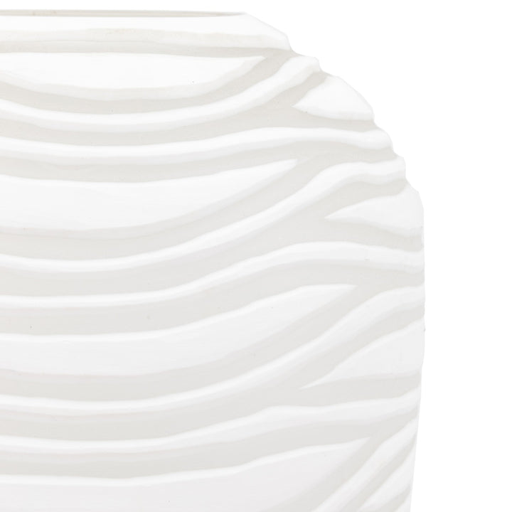 Andorra Handblown Carved Glass Vase - White GalleryDirect 16