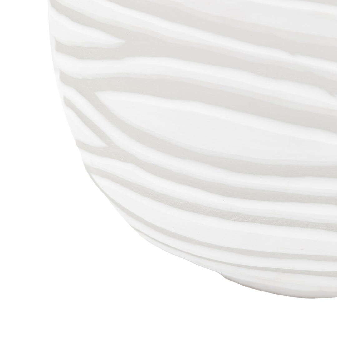 Andorra Handblown Carved Glass Vase - White GalleryDirect 17