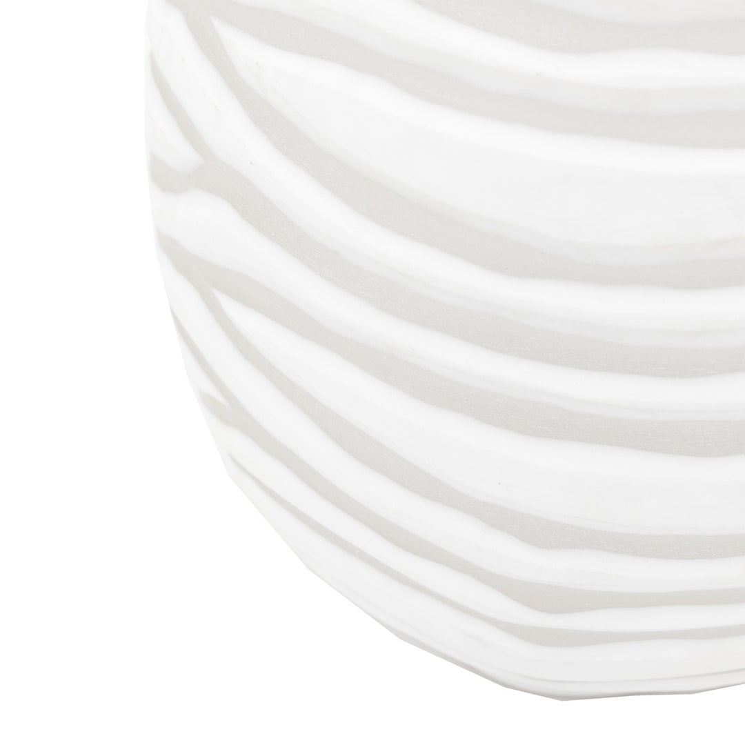 Andorra Handblown Carved Glass Vase - White GalleryDirect 9