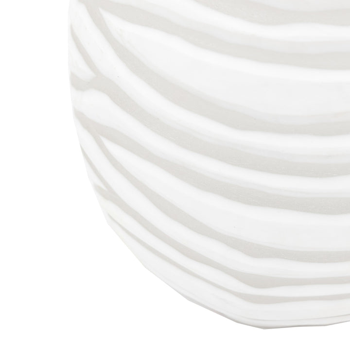 Andorra Handblown Carved Glass Vase - White GalleryDirect 9