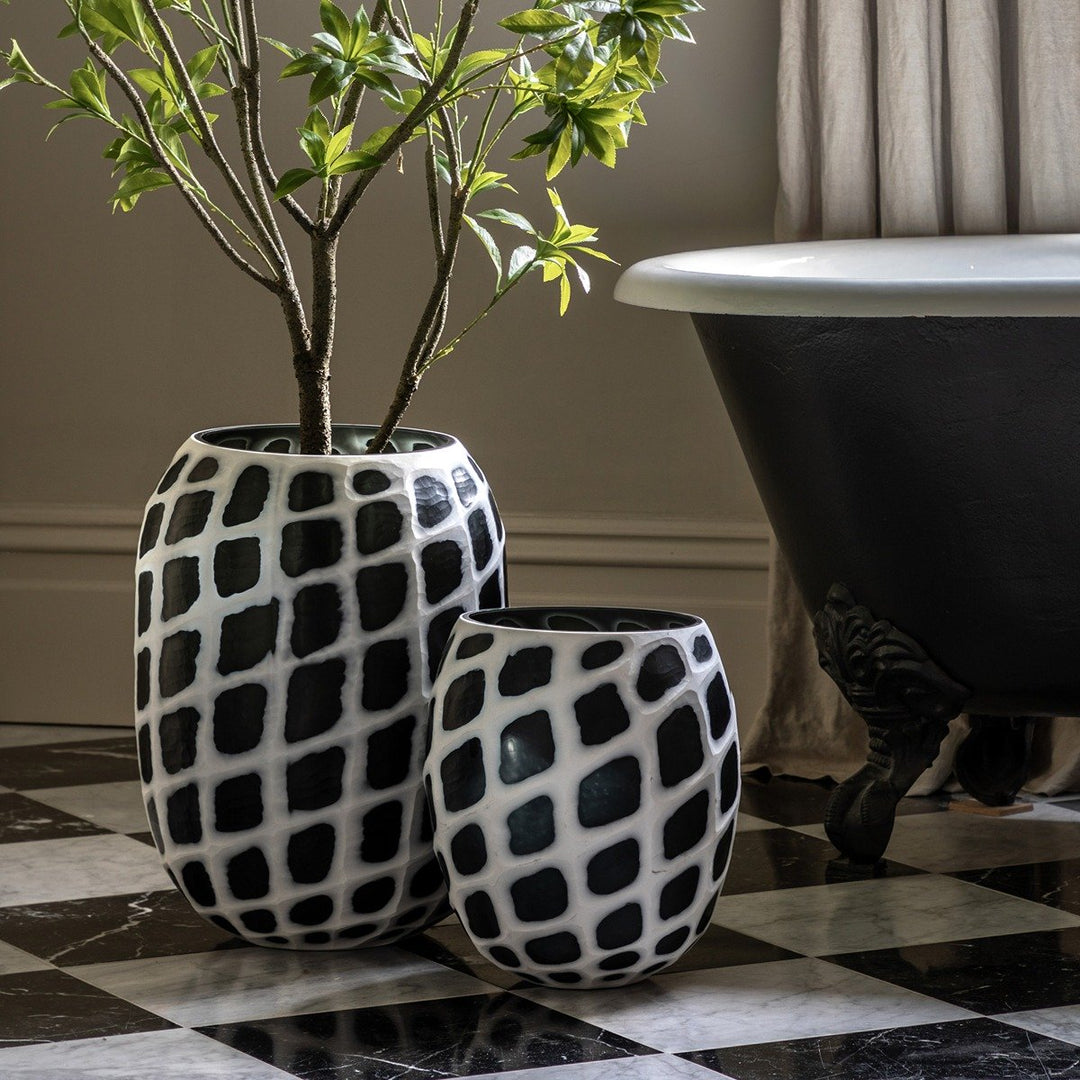 Valencia Handblown Carved Monochrome Glass Vase GalleryDirect 8