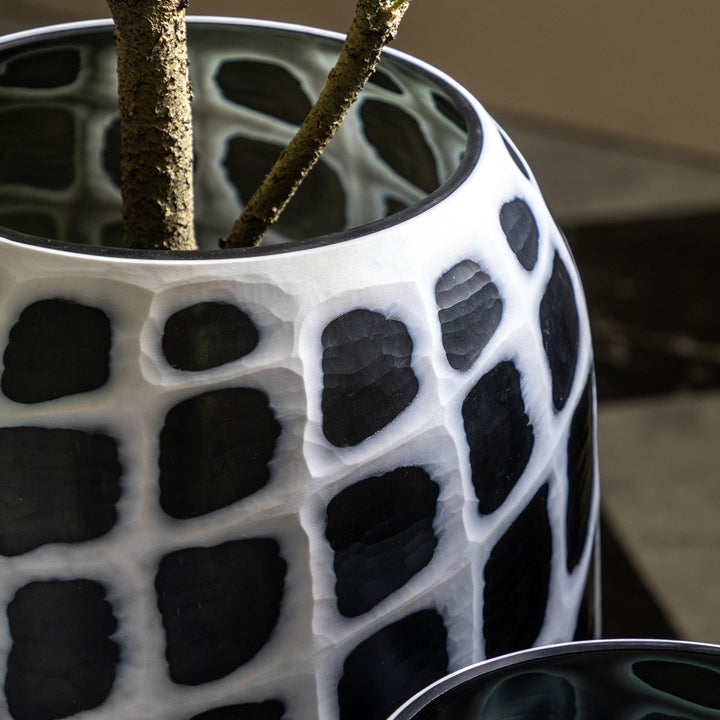Valencia Handblown Carved Monochrome Glass Vase GalleryDirect 9