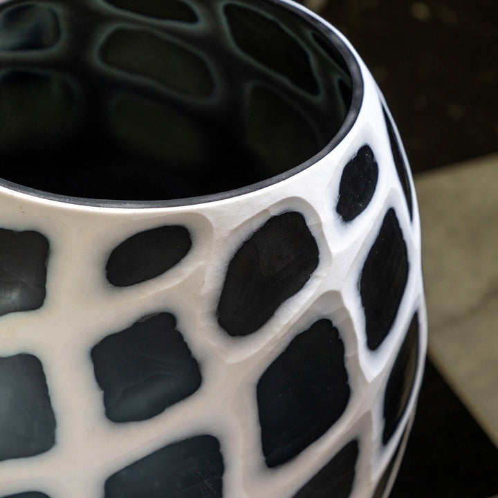 Valencia Handblown Carved Monochrome Glass Vase GalleryDirect 3
