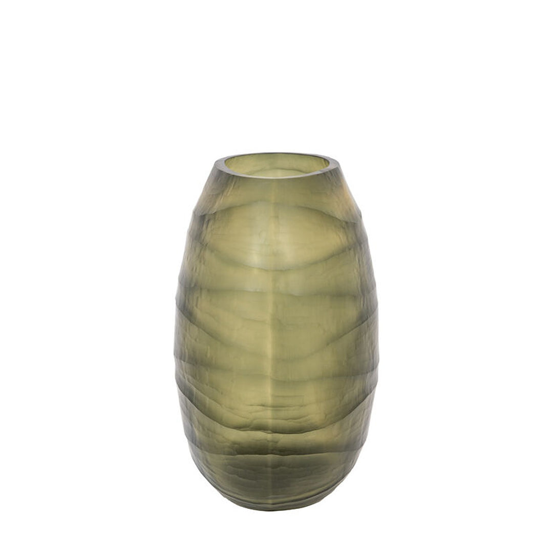 Sintra Handblown Carved Glass Vase - Olive GalleryDirect 12