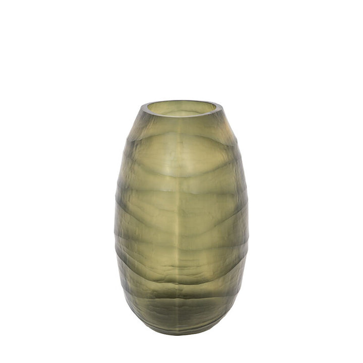 Sintra Handblown Carved Glass Vase - Olive GalleryDirect 12
