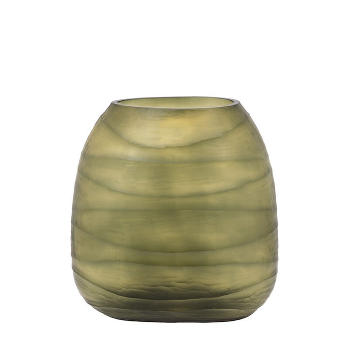 Sintra Handblown Carved Glass Vase - Olive GalleryDirect 13