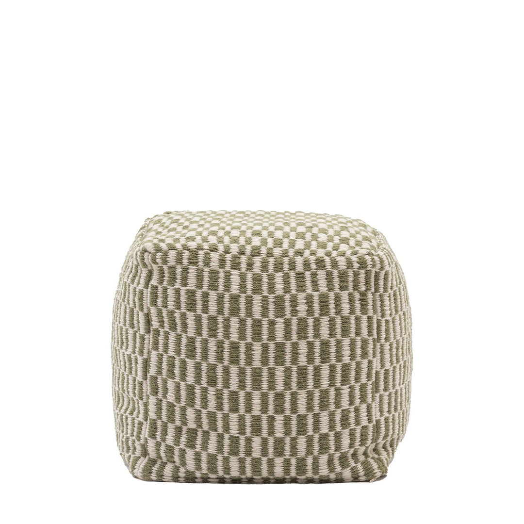 Rauma Wool Woven Pouffe - Olive GalleryDirect 1