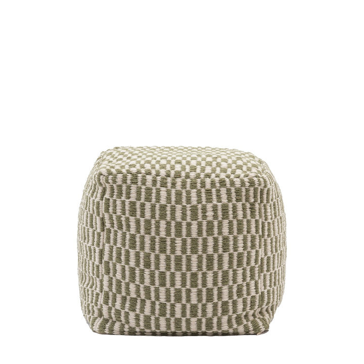 Rauma Wool Woven Pouffe - Olive GalleryDirect 1