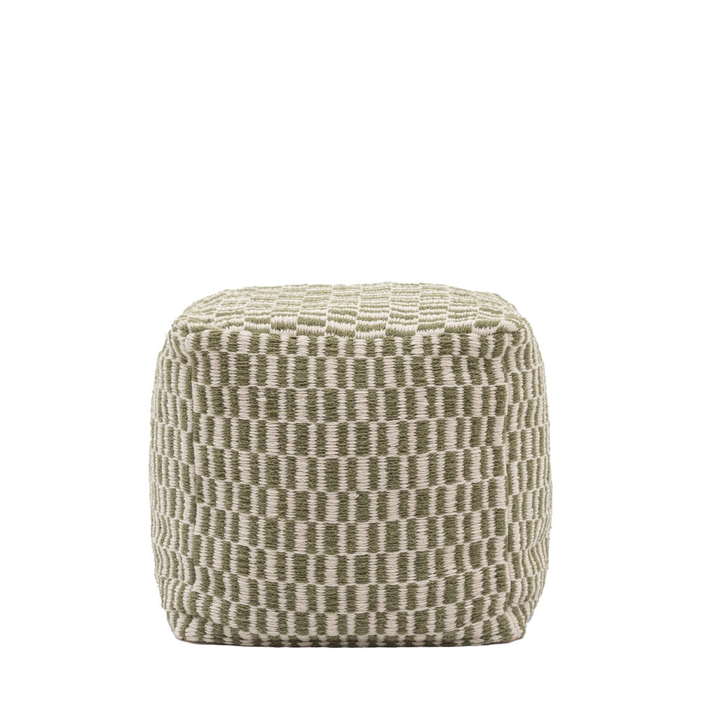 Rauma Wool Woven Pouffe - Olive GalleryDirect 2