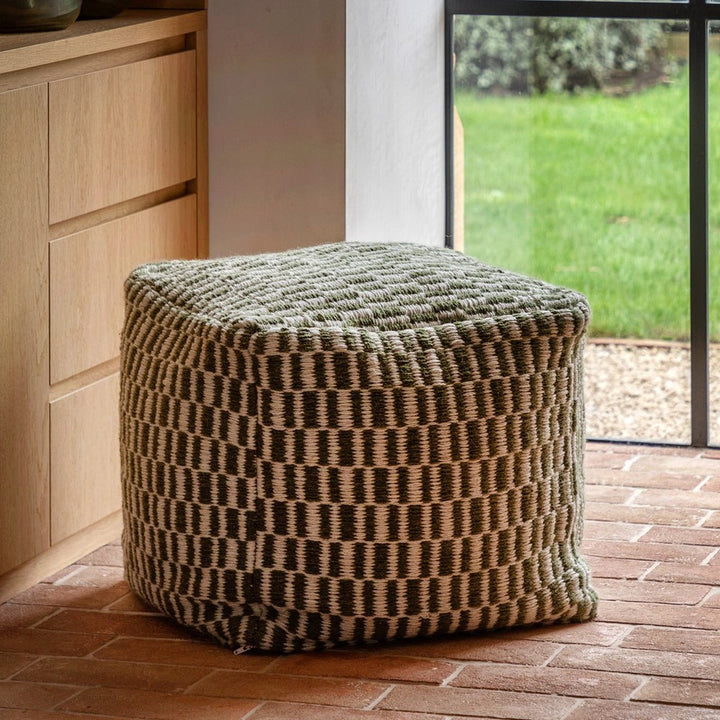 Rauma Wool Woven Pouffe - Olive GalleryDirect 3