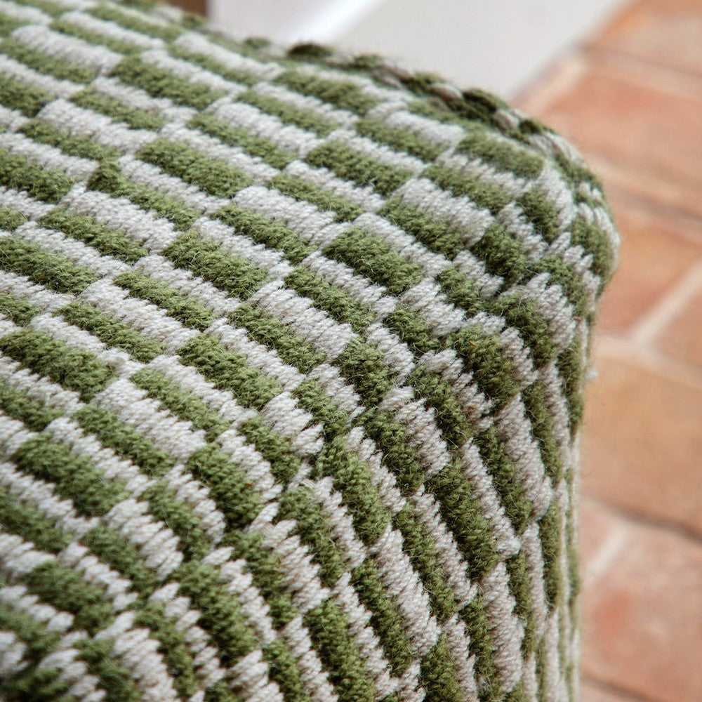 Rauma Wool Woven Pouffe - Olive GalleryDirect 6