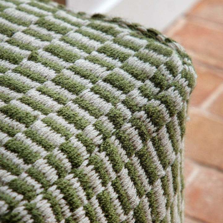 Rauma Wool Woven Pouffe - Olive GalleryDirect 6