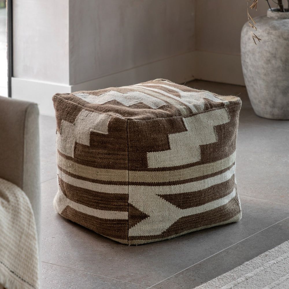Falun Tonal Pouffe - Biscuit GalleryDirect 2
