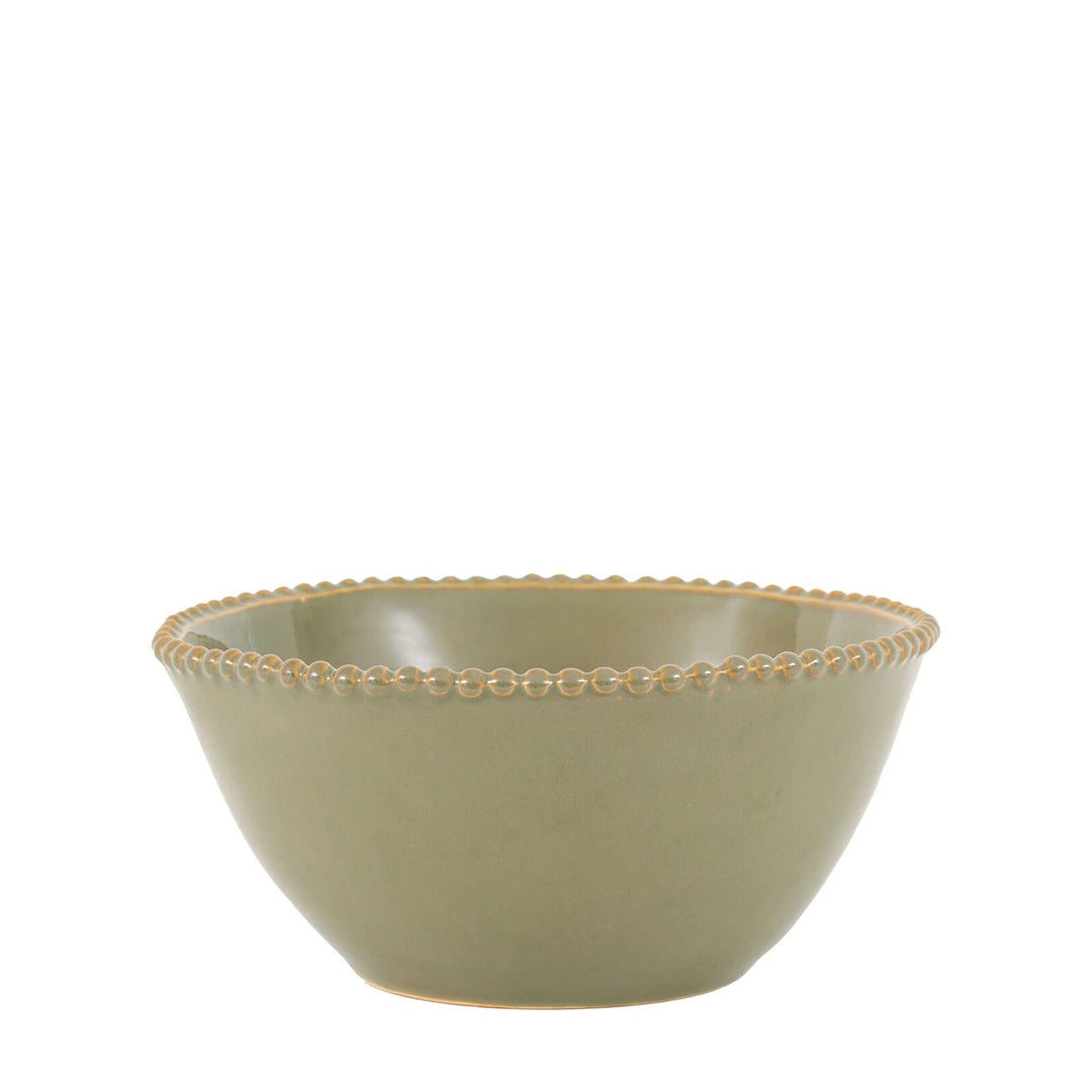 Organic Set of 4 Beaded Bowl - Olive
