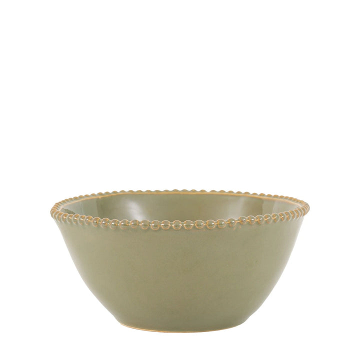 Organic Set of 4 Beaded Bowl - Olive