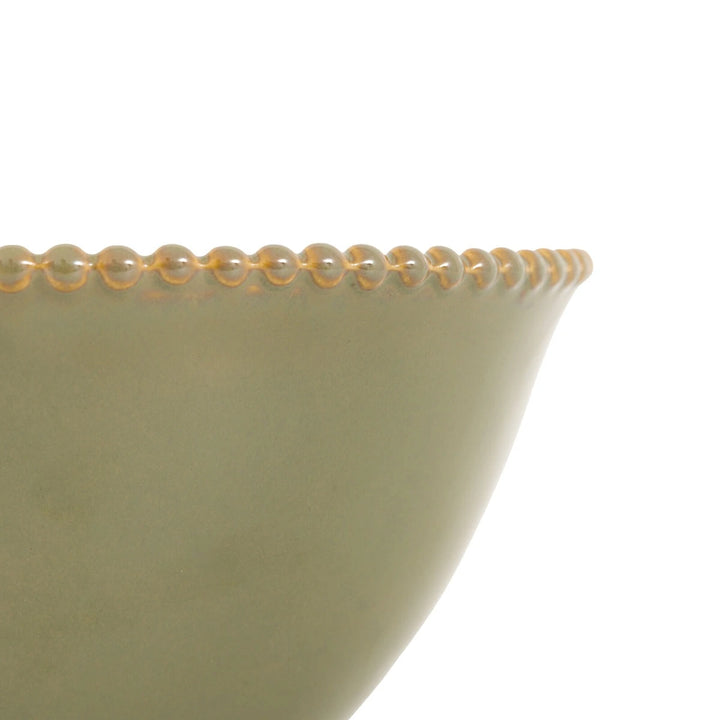 Organic Set of 4 Beaded Bowl - Olive