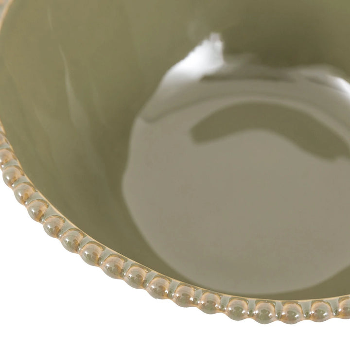Organic Set of 4 Beaded Bowl - Olive