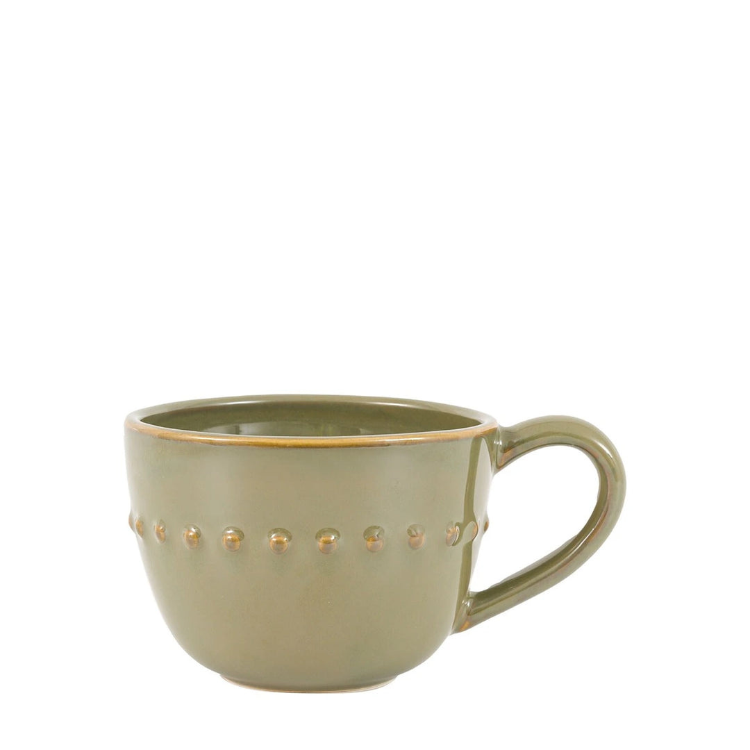 Organic Set of 4 Beaded Mug - Olive