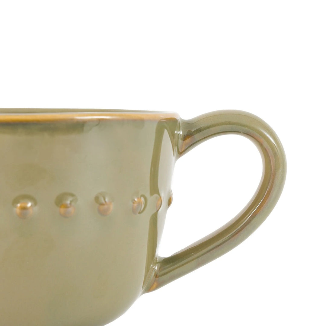 Organic Set of 4 Beaded Mug - Olive
