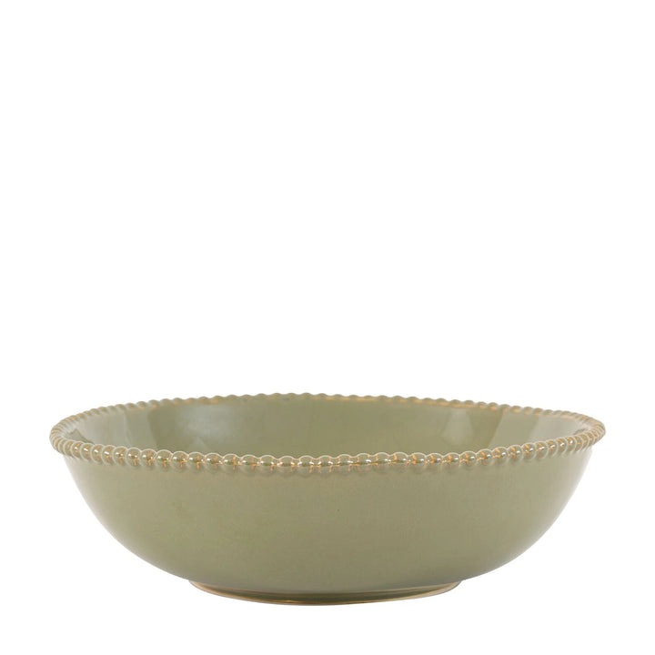 Organic Set of 4 Beaded Pasta Bowl - Olive
