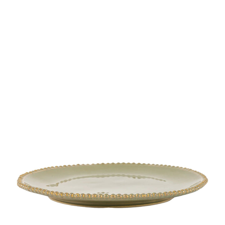 Organic Set of 4 Beaded Side Plate - Olive