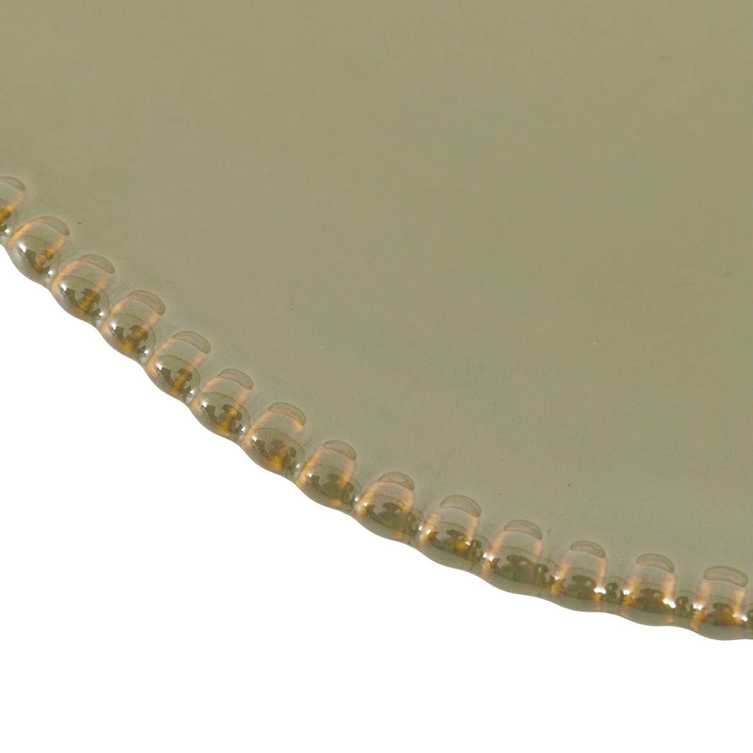 Organic Set of 4 Beaded Side Plate - Olive