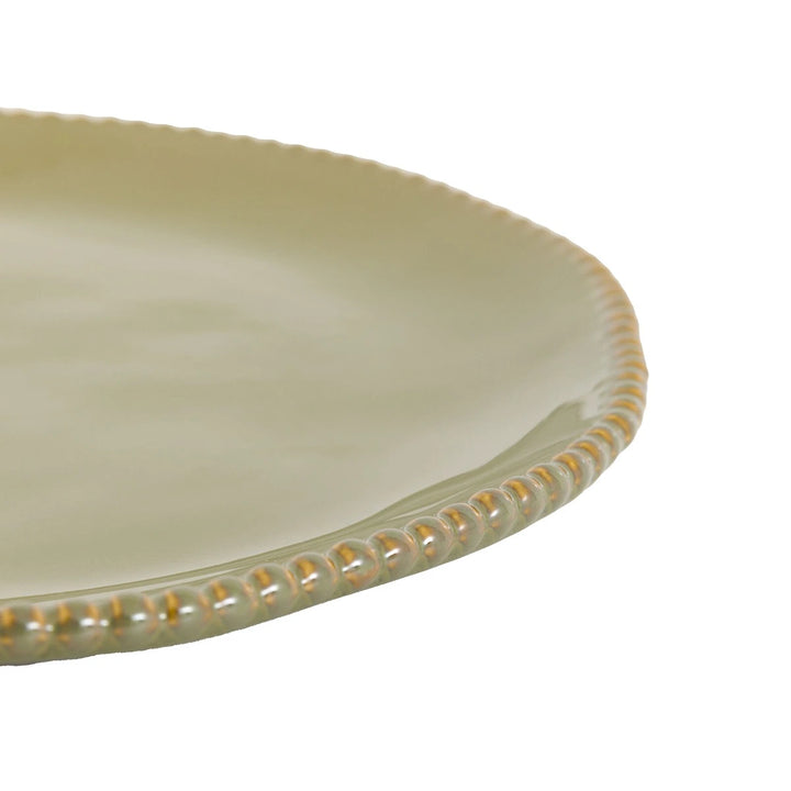 Organic Set of 4 Beaded Side Plate - Olive