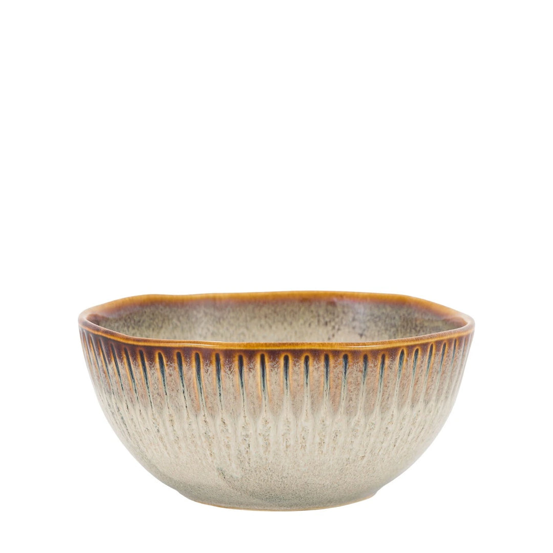 Organic Set of 4 Ridged Bowl - Stone