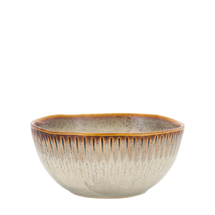 Organic Set of 4 Ridged Bowl - Stone