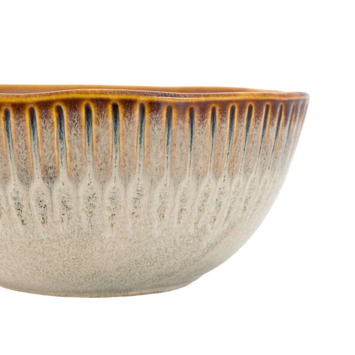 Organic Set of 4 Ridged Bowl - Stone