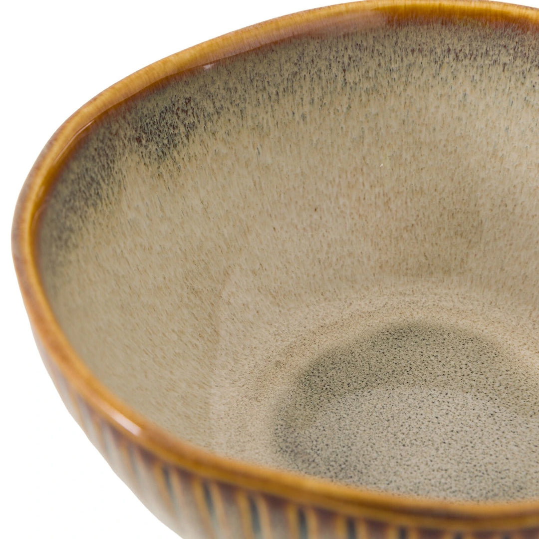 Organic Set of 4 Ridged Bowl - Stone