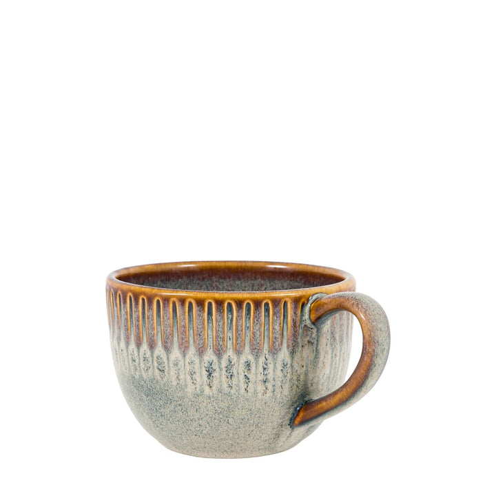 Organic Set of 4 Ridged Mug - Stone