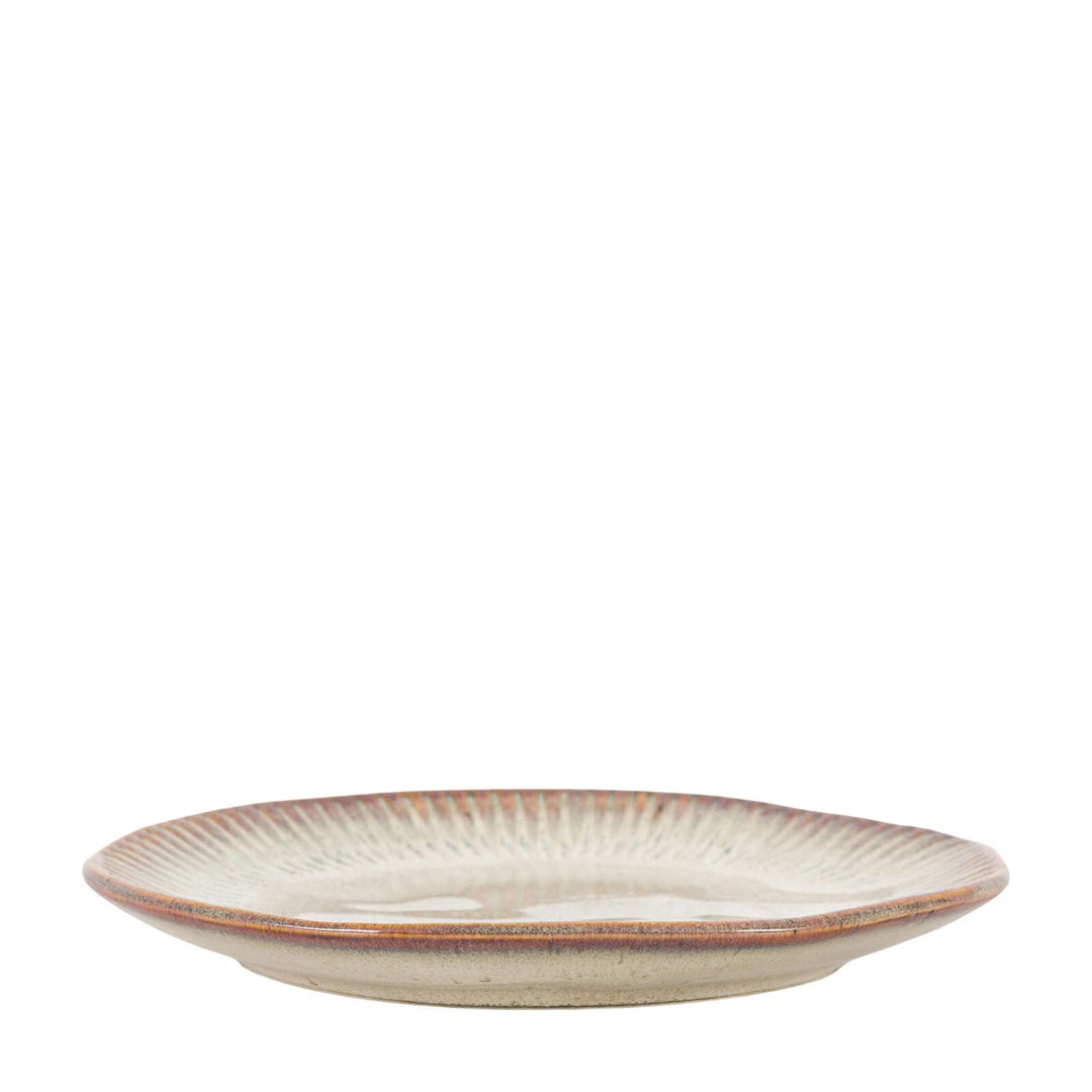 Organic Set of 4 Ridged Side Plate - Stone