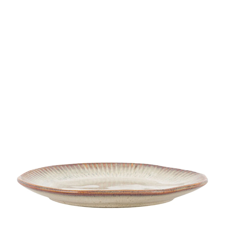 Organic Set of 4 Ridged Side Plate - Stone
