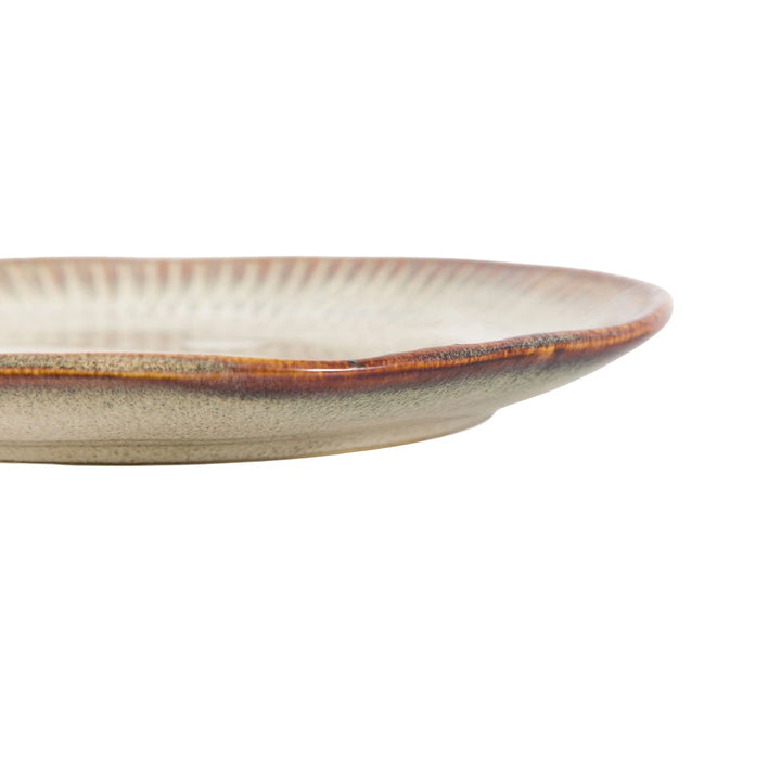 Organic Set of 4 Ridged Side Plate - Stone