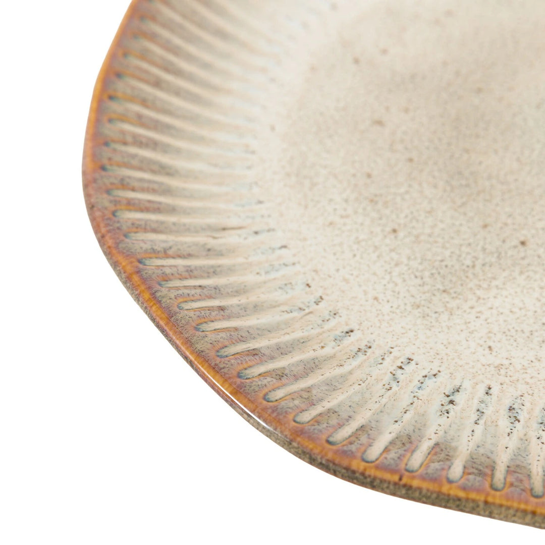 Organic Set of 4 Ridged Side Plate - Stone