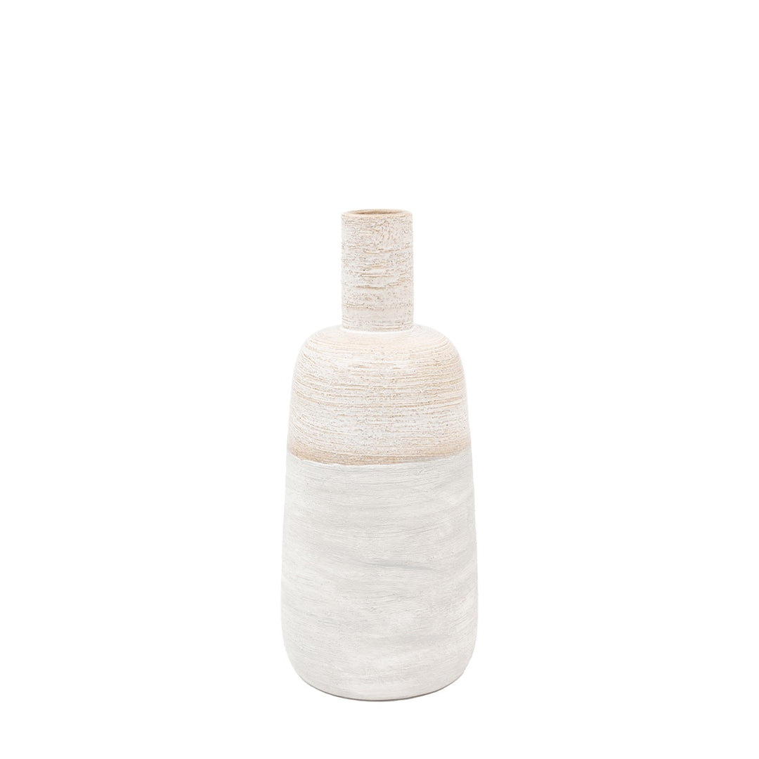 Mobi Ceramic Bottle Vase - Off White GalleryDirect 1