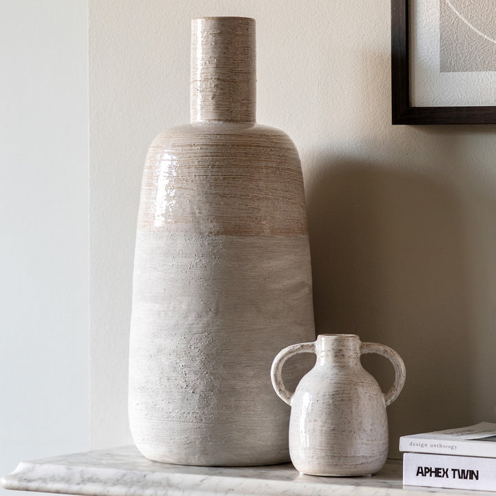 Mobi Ceramic Bottle Vase - Off White GalleryDirect 2