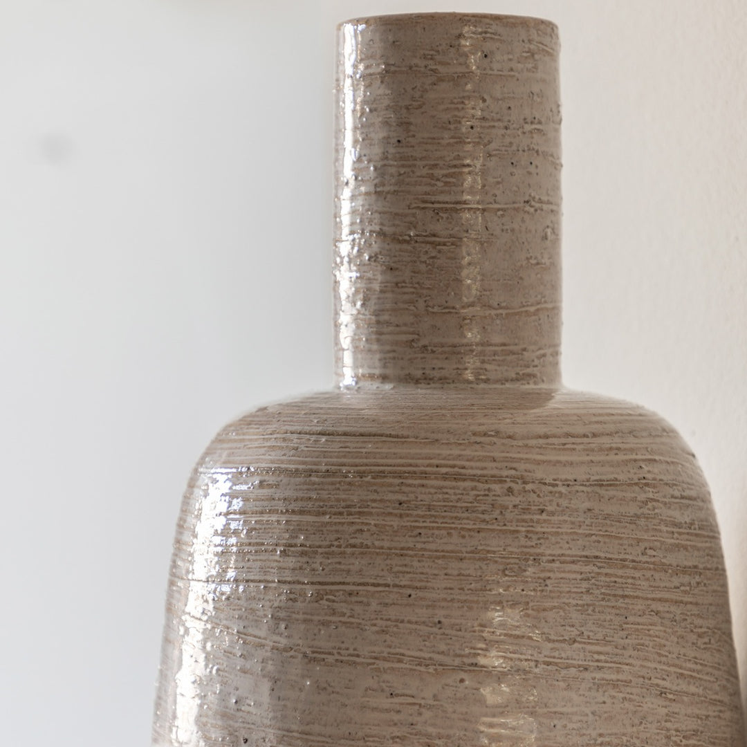 Mobi Ceramic Bottle Vase - Off White GalleryDirect 3