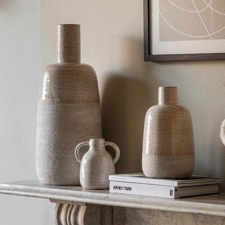 Mobi Ceramic Bottle Vase - Off White GalleryDirect 4