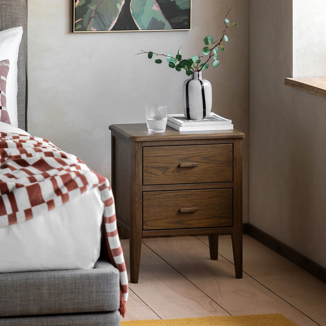 Camden 2 Drawer Bedside Table - Walnut
